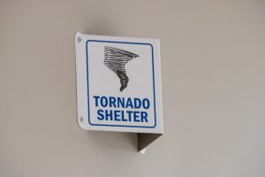 Photo of a Tornado Shelter sign